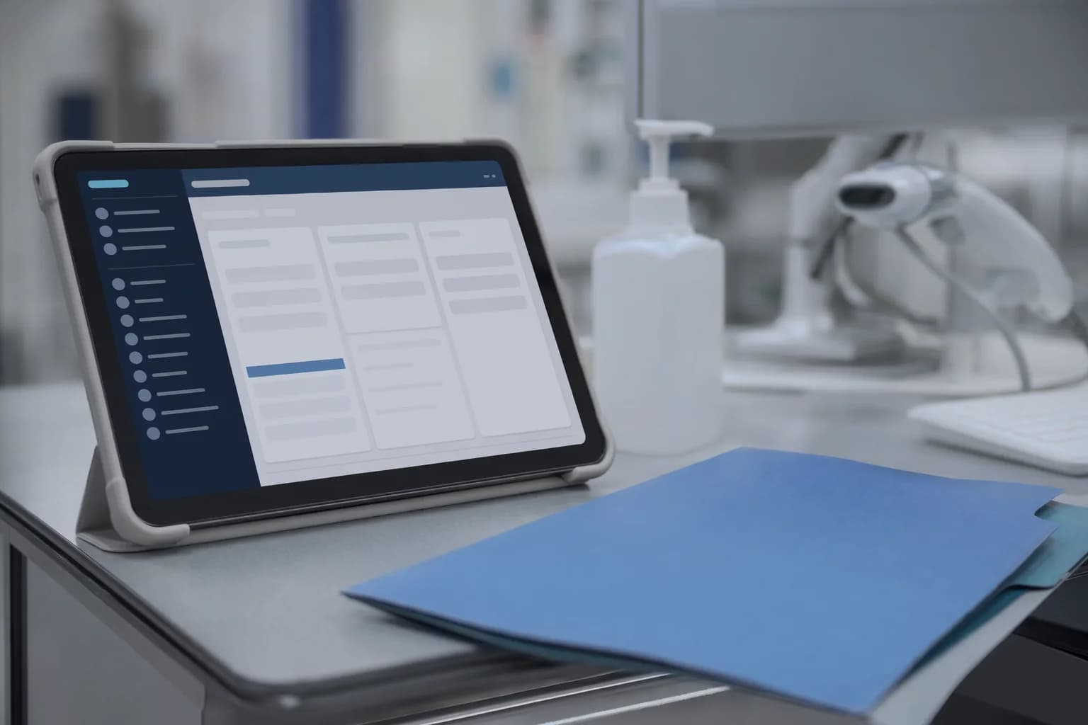 Poste informatique de santé pour une prestation de services protégée