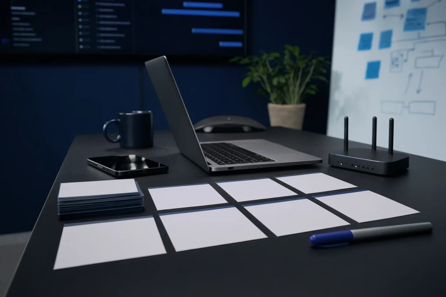 Table d'opérations produit pour startups avec artefacts de lancement et de planification de plateforme